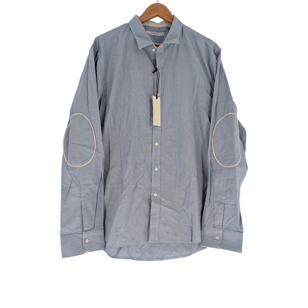 7 Diamonds Nightsome Shirt Men XXL Blue Pinstripe NWT Elbow Patches SMK-4227